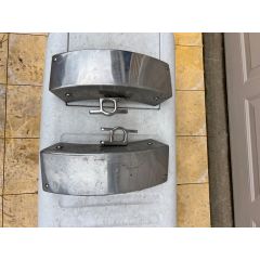 Bentley Front Scratched Stainless Corner Caps (Set of 2) w/ Stainless Cleats