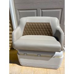 Double-Wide Captain Bucket Seat Beige w/ Golden Diamond Stitch
